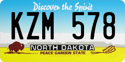 ND license plate KZM578