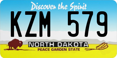 ND license plate KZM579