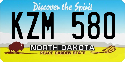 ND license plate KZM580