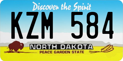 ND license plate KZM584