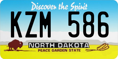ND license plate KZM586