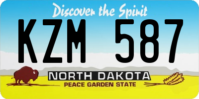 ND license plate KZM587