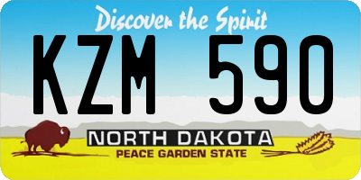 ND license plate KZM590