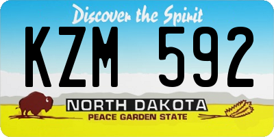 ND license plate KZM592