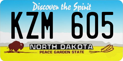 ND license plate KZM605