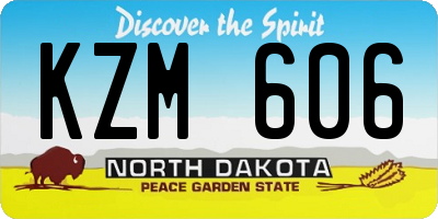 ND license plate KZM606