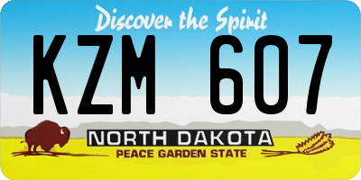 ND license plate KZM607