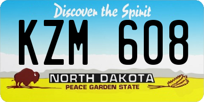 ND license plate KZM608