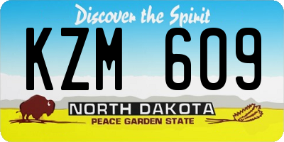 ND license plate KZM609