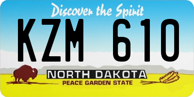 ND license plate KZM610