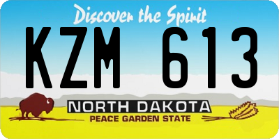 ND license plate KZM613