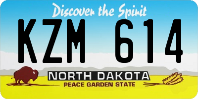 ND license plate KZM614