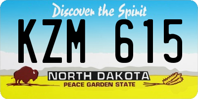 ND license plate KZM615