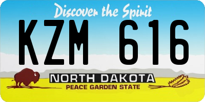 ND license plate KZM616
