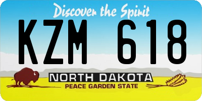 ND license plate KZM618