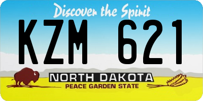ND license plate KZM621