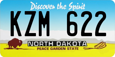 ND license plate KZM622