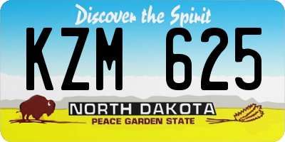 ND license plate KZM625