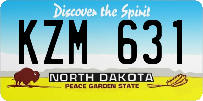 ND license plate KZM631