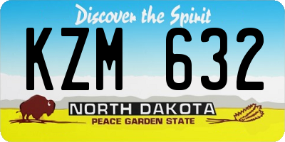 ND license plate KZM632