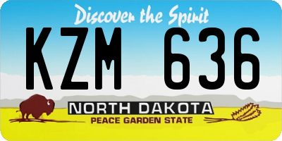 ND license plate KZM636