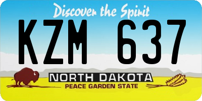 ND license plate KZM637