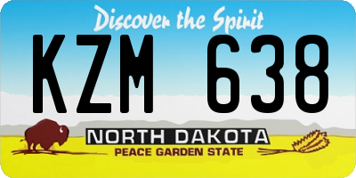 ND license plate KZM638