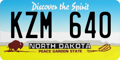 ND license plate KZM640