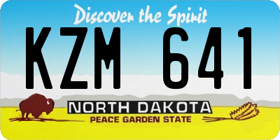 ND license plate KZM641