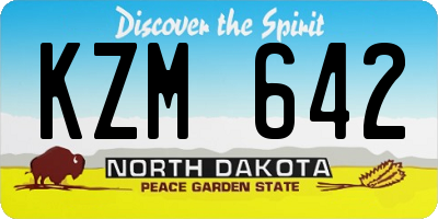 ND license plate KZM642
