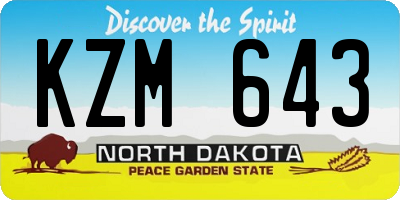 ND license plate KZM643