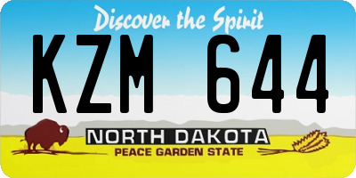 ND license plate KZM644