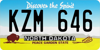 ND license plate KZM646