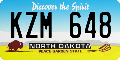 ND license plate KZM648