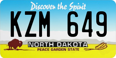 ND license plate KZM649