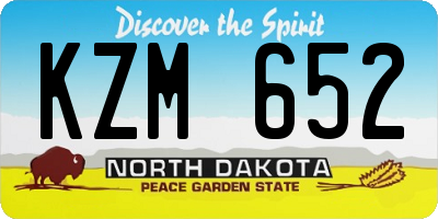 ND license plate KZM652