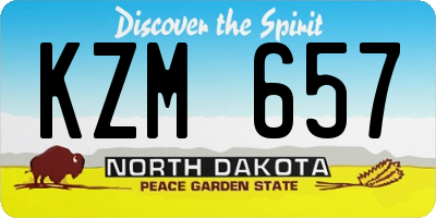 ND license plate KZM657