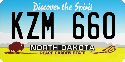 ND license plate KZM660