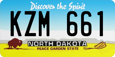 ND license plate KZM661