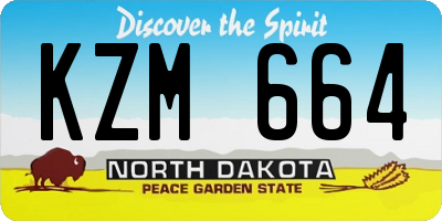 ND license plate KZM664