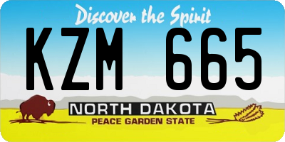 ND license plate KZM665