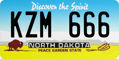 ND license plate KZM666
