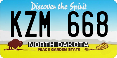 ND license plate KZM668