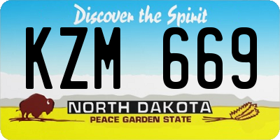 ND license plate KZM669