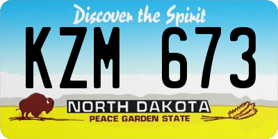 ND license plate KZM673