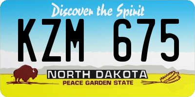 ND license plate KZM675