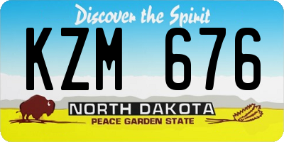 ND license plate KZM676