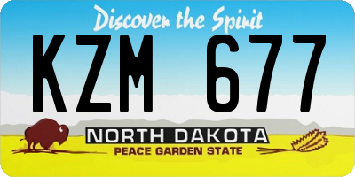 ND license plate KZM677