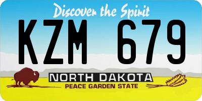 ND license plate KZM679