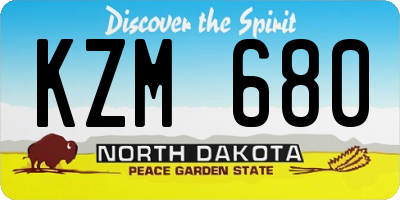 ND license plate KZM680